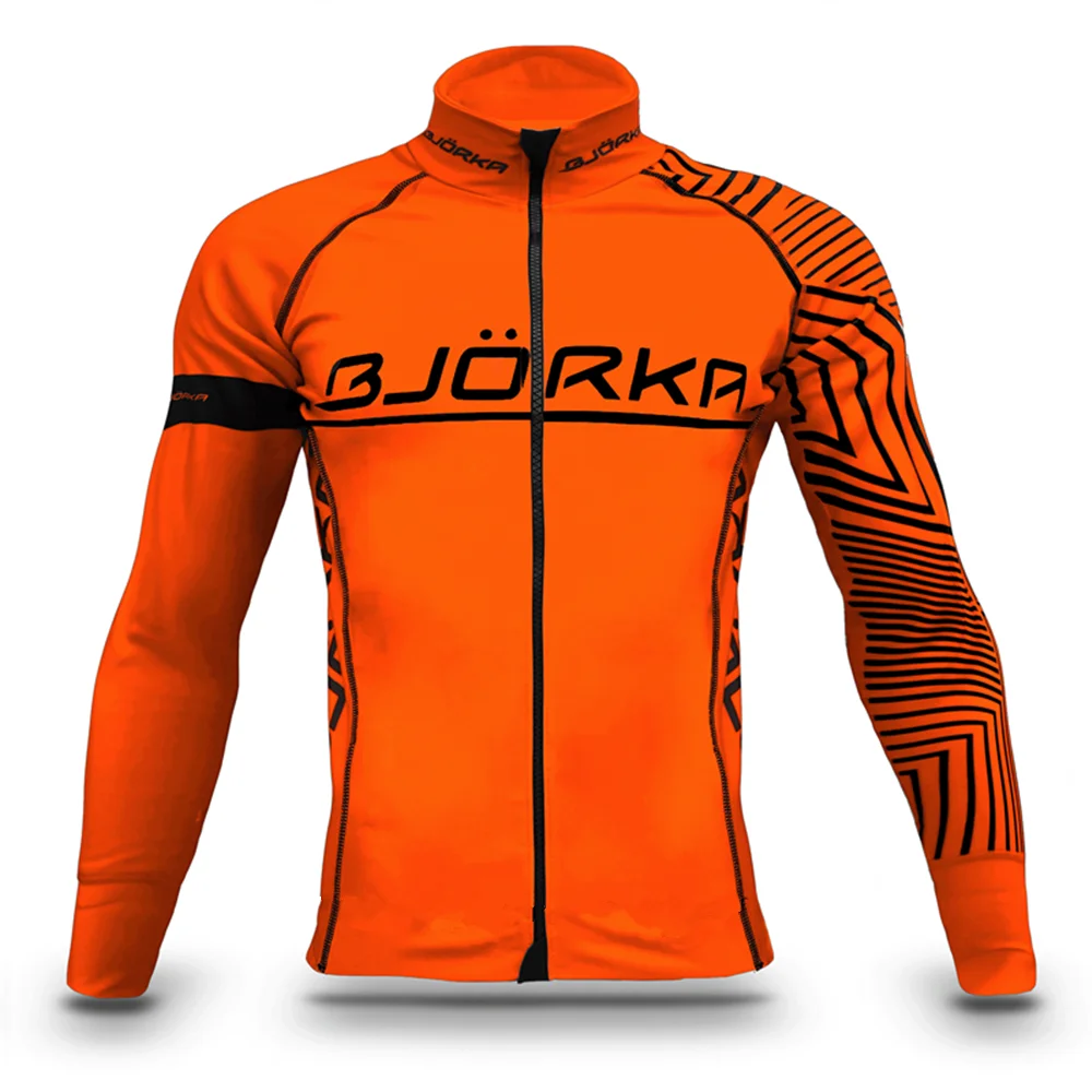 Bjorka Winter Cycling Jackets Men\'s Long Sleeve Bicycle Warm Thermal Fleece Jerseys Racing Jacket Jaqueta Masculina Motoqueiro