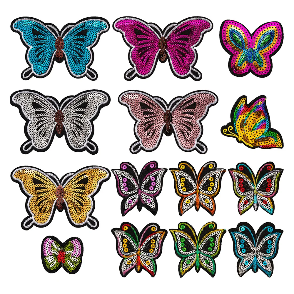 

Colorful Butterfly Sequins Embroidered Sew/Iron on Patches for DIY Clothes Hat Coats Jeans T-shirt Sweaters Bags Socks Jacket