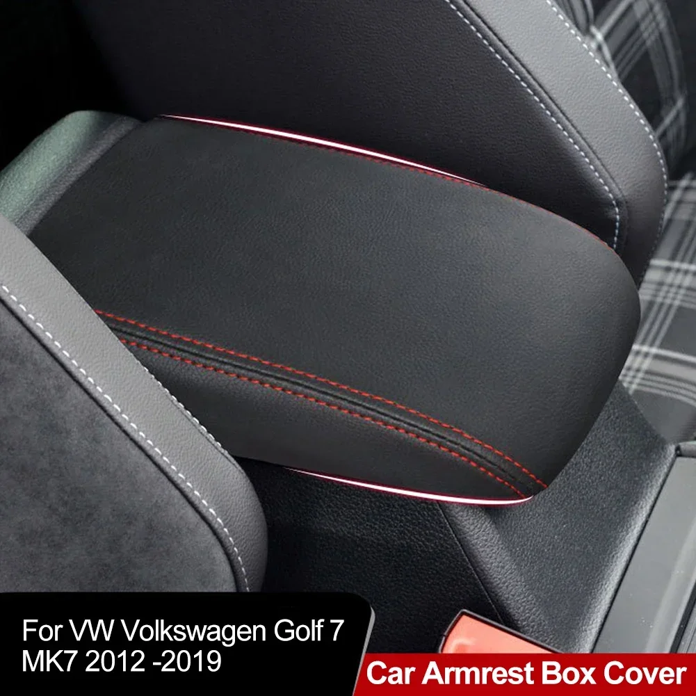 Car Armrest Box Center Console Lid Armrest Cover Car Accessories PU Leather Cover For VW Volkswagen Golf 7 MK7 2012 -2019