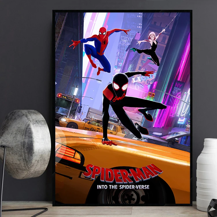 مينيسو الرجل العنكبوت: الكون المتوازي ملصق الفيلم الديكور غرفة قماش اللوحة