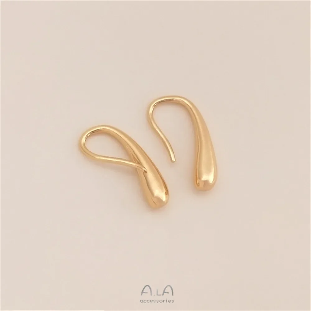 14K Gold Plated Simple water drop ear hook net red temperament fashion earrings simple metal high sense ear hook