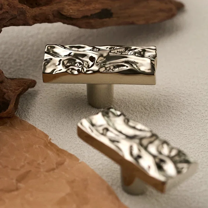 Kitchen Wardrobe Door Pulls Drawer Shoe Cabinet Nickel Silver Single Hole Knobs French Luxury High-end Brass Cabinet Door Handle