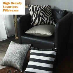 Luxury High Density Polyester Pillowcase Zebra Striped Geometric Cushion Cover Modern Black White Sofa Decorative Pillows Cover