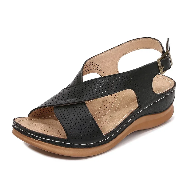 Sandal Kasual Musim Panas Luar Ruangan Gesper Platform Sandal Wedges Wanita 2023 untuk Wanita Sepatu Sandal Wanita Sandal Wanita