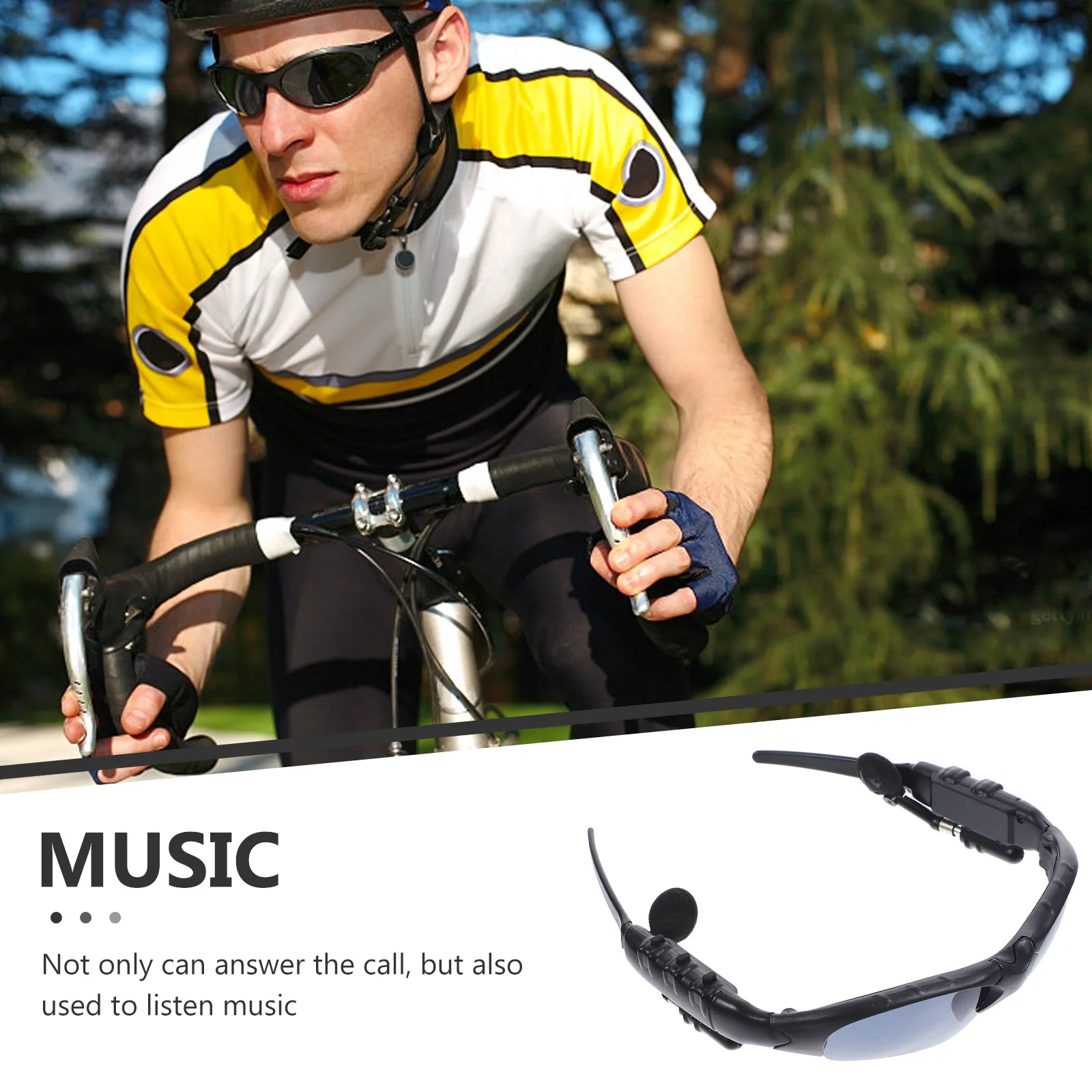 

0pcs White Wireless Sunglasses Headset Polarized Lenses Anti Glare Uv Protection Auto Answer Call Music Control Volume