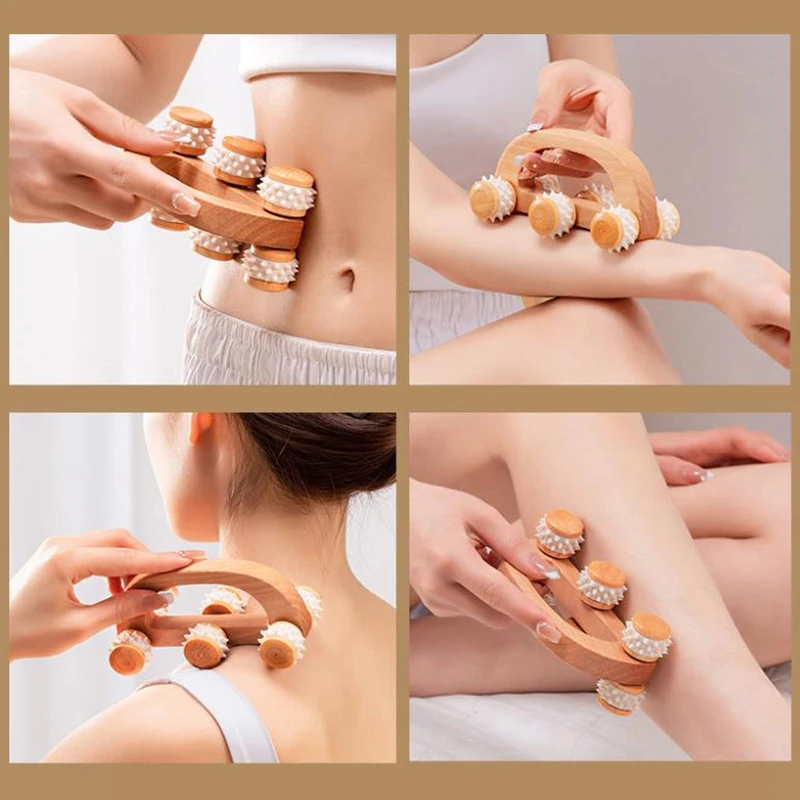 

Wooden Massage Roller Tool, Manual Wooden Massager, Wood Back Massage Roller For Neck Leg Back Deep Tissue Muscle Massage