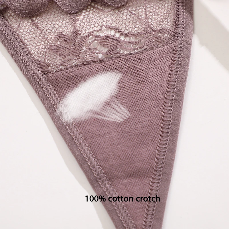 6Pcs/Set Lace Thong For Women Low Rise Soft Intimates Lingerie Sexy Lace Panties Color Ladies Comfortable Underpants Girls Panty - Image 3