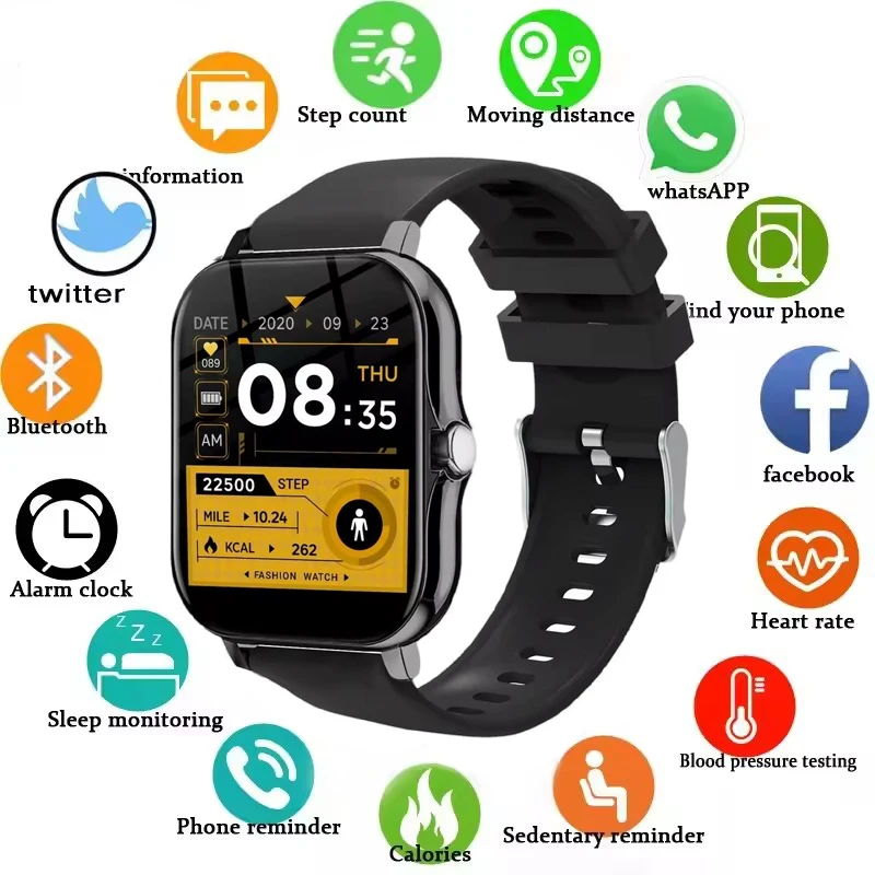 2025 New Hot Smart Watch Men Women Blood Pressure Sleep Health Monitoring Bluetooth Call Message Reminder Smartwatch Android IOS