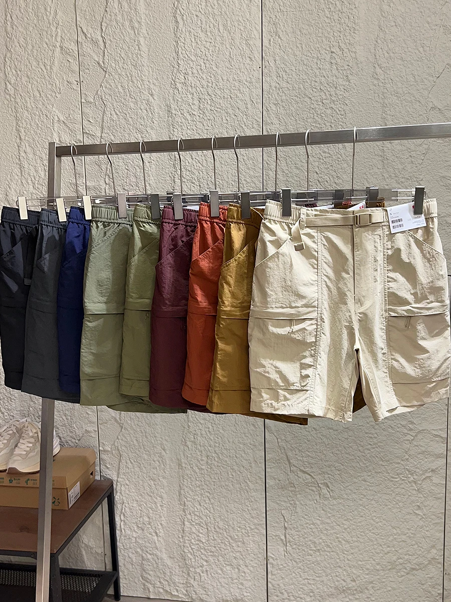 

Быстросохнущие дышащие нейлоновые шорты для лета, повседневные спортивные брюки для активного отдыха, уличные шорты унисекс с завышенной талией, модные городские шорты