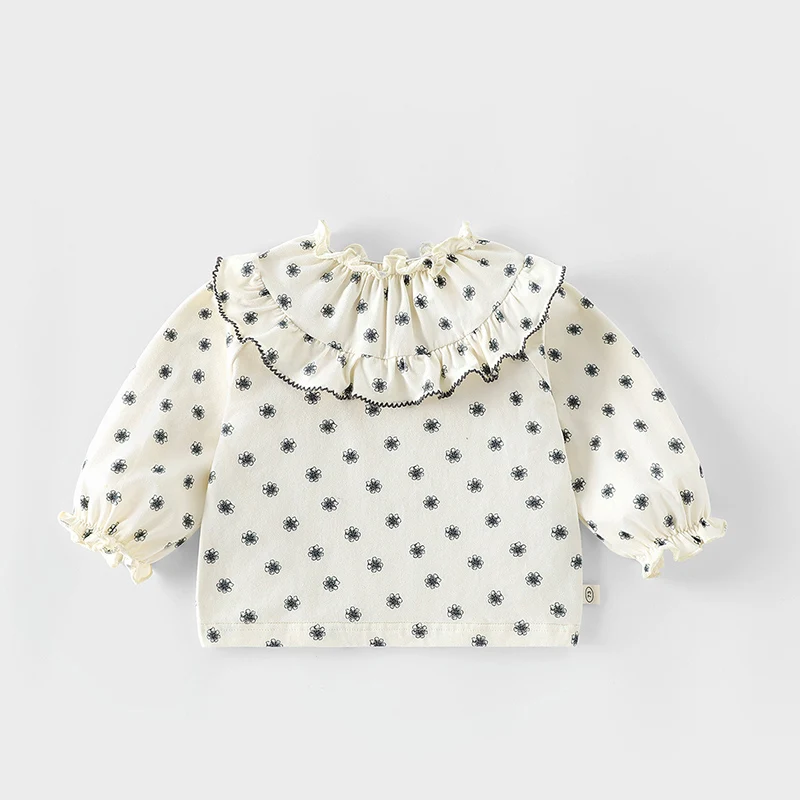2026 ربيع جديد طفل رضيع فتاة الملابس دعوى طويلة الأكمام القطن قميص مطبوع بلون بذلة الرضع ملابس الطفل مجموعة