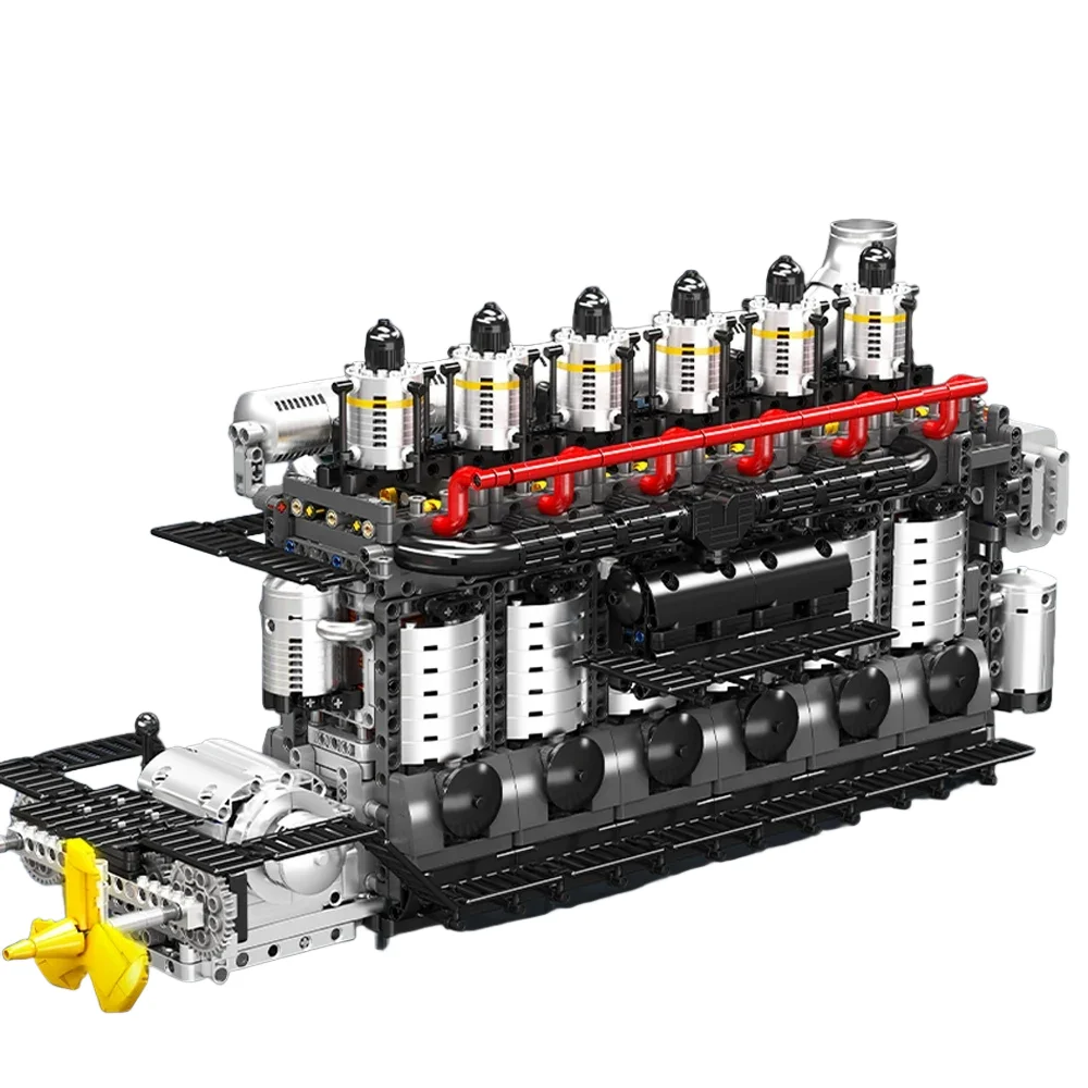 Mould King 10209 Inline 6-Cylinder Engine Creative Toys Entertainment Model Building Blocks sets moc Bricks Kids Christmas Gifts