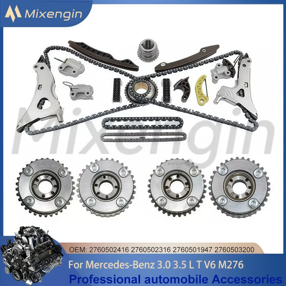 Engine Timing Chain Kit With VVT Gear for 2008-2020 Mercedes-Benz 3.0 3.5 L T V6 M276 C300 C350 C400 C43 C450 CLS400 CLS350 E300