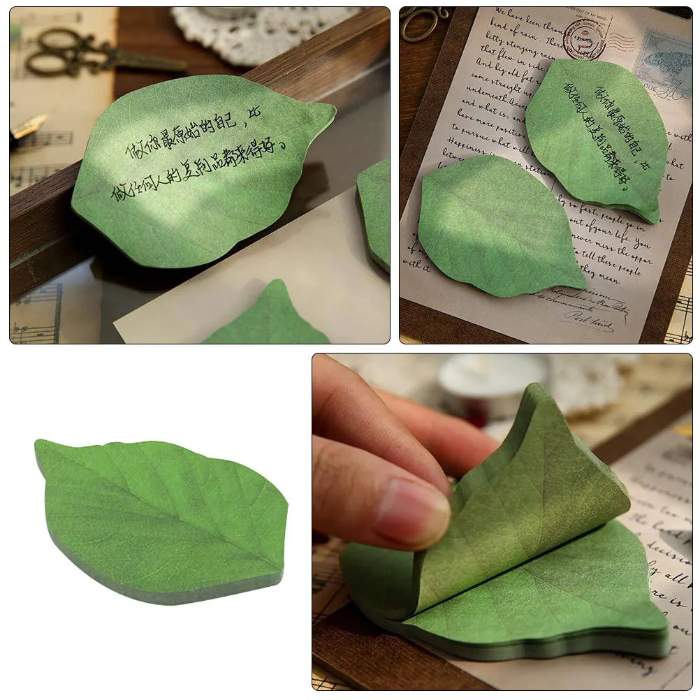 وسادات مذكرة على شكل أوراق خضراء بتصميم نباتي واقعي يدوم طويلاً لتزيين المنزل والمكتب والمدرسة والمكتب الجمالي #3