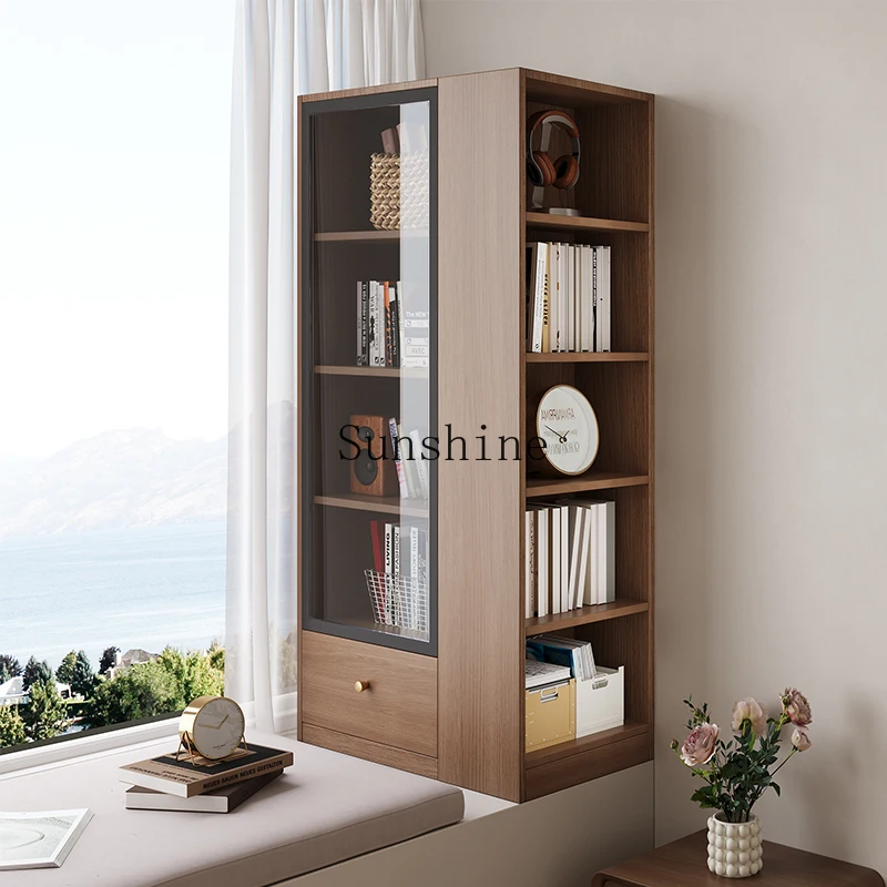 

Solid wood bay window, storage, locker against the wall, integrated drawer storage, corner balcony sundries, customized