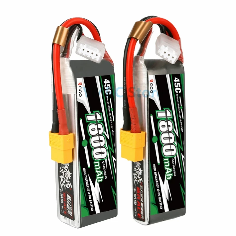 

2PCS Gens ACE 1800mAh 45C 7.4V/11.1V 2S1P/3S1P Lipo Battery With T-Plug/XT60 Plug for FPV Racing Drone Helicopter Airplanes