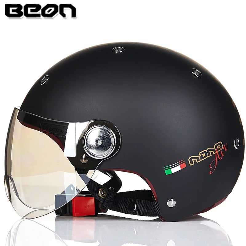 BEON Men Women Summer Vintage Motorcycle Motorbike Half Face Helmet Retro Casco Helmets B103 Para Casco Casque