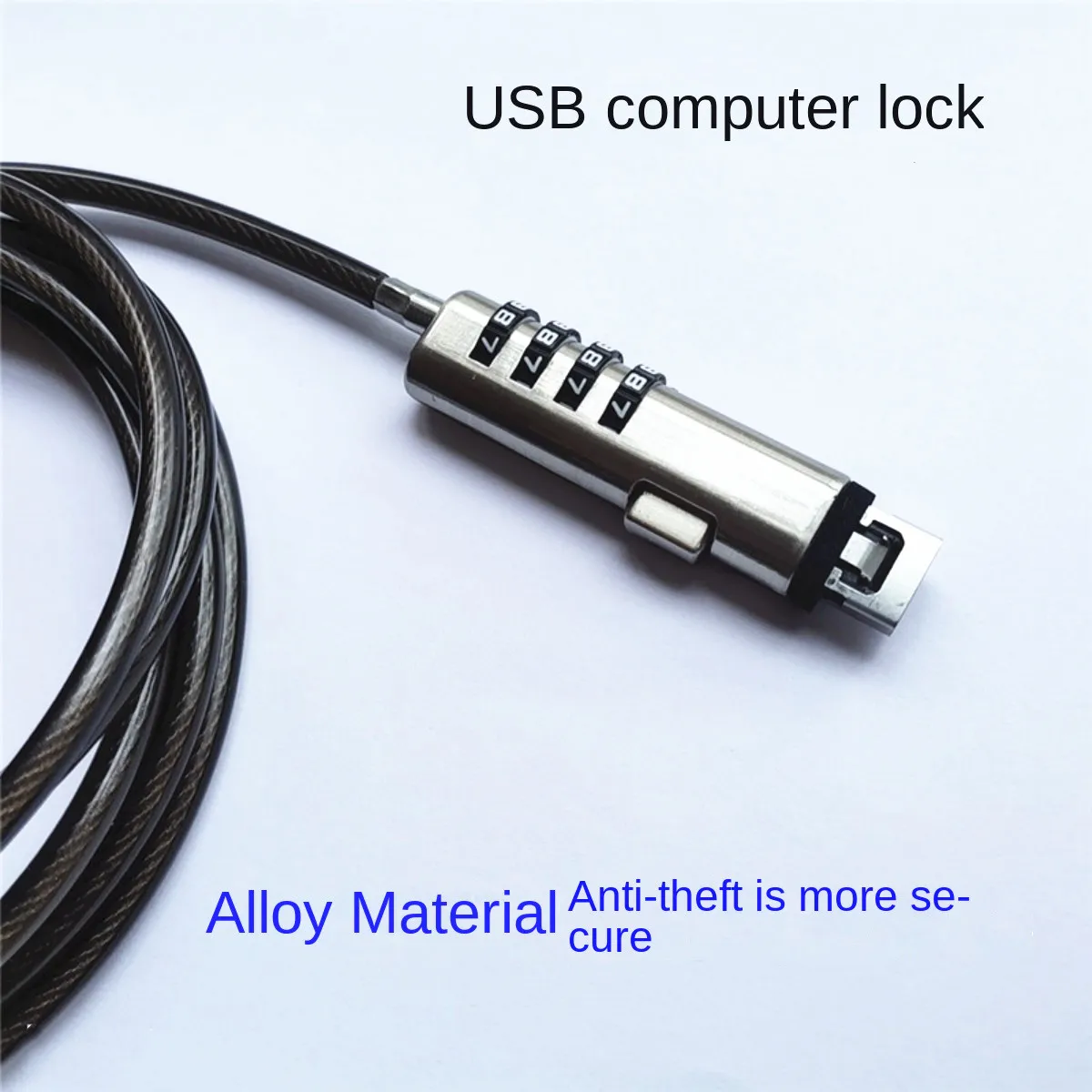 Laptop lock Protective Anti Theft Cable USB Port 4 Digit Password Laptop Lock Security SteelKeyless Office Notebooklock
