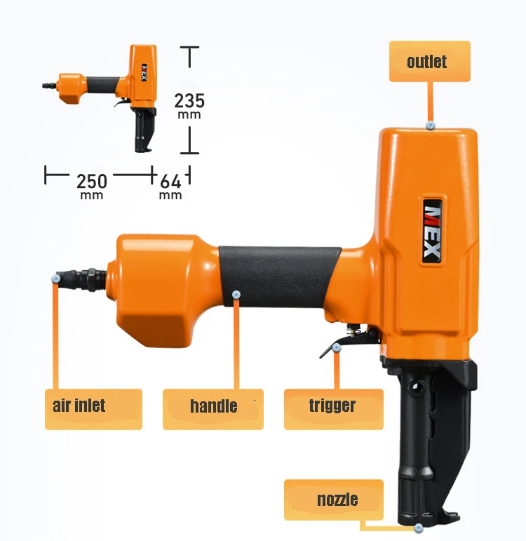 Hot Selling Household Handheld Strong Concrete Wall Framing Metal Plate Powder Actuated Fastening Systems Mute Nail Gun