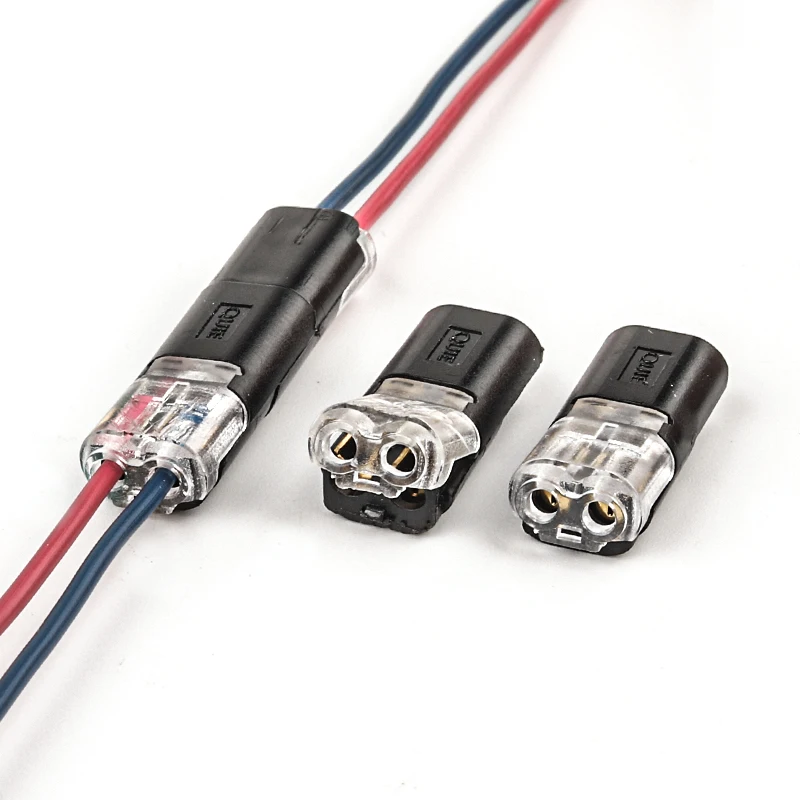 10Pcs 2Pin Pluggable Wire Connector Quick Splice Electrical Cable Crimp Terminals for Wires Wiring 22-20AWG LED Car Connectors