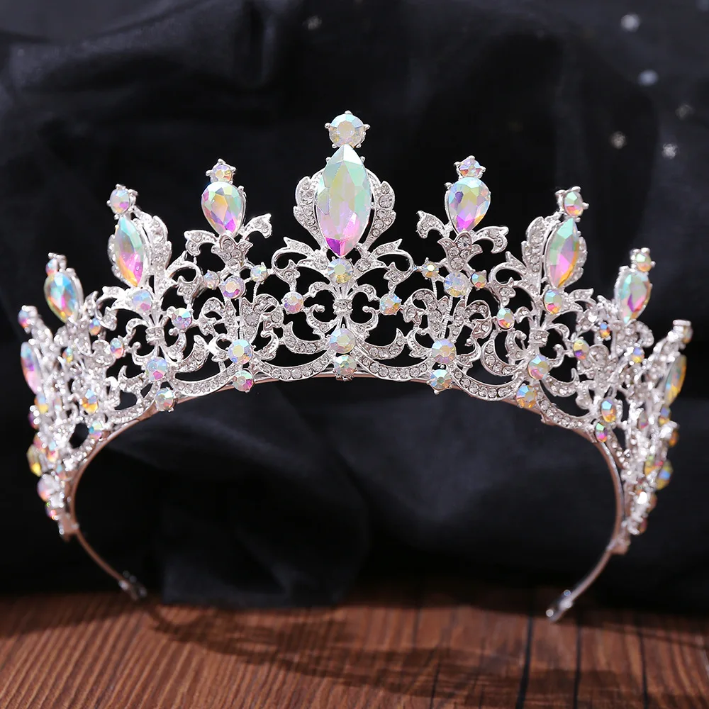 Aliexpress Bridal Wedding AB Drill Hair Accessories Bridal Crown Baroque Noble Wind Luxury Festival Bridal Beauty Pageant Crowns