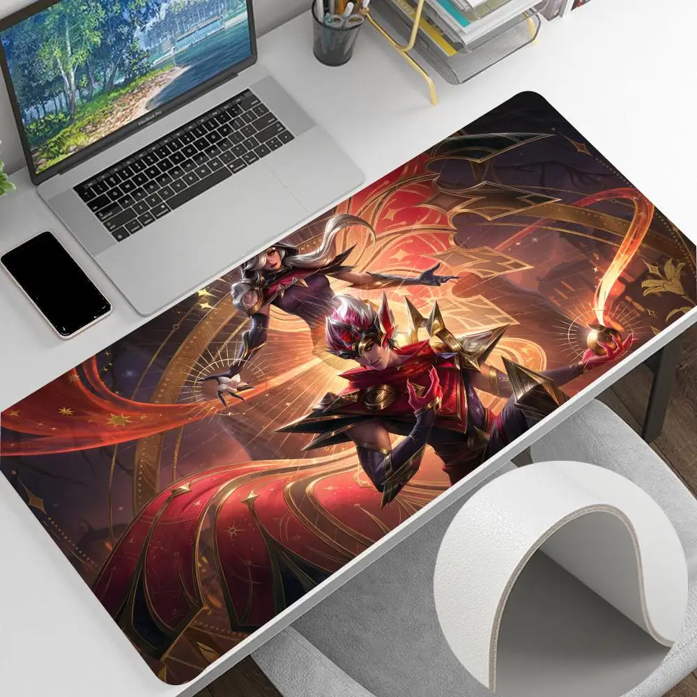 Tapis de souris X-Xayah X-Xerath XinZhao, 600x300mm, grand format, imperméable, en cuir PU, pour bureau et gamer