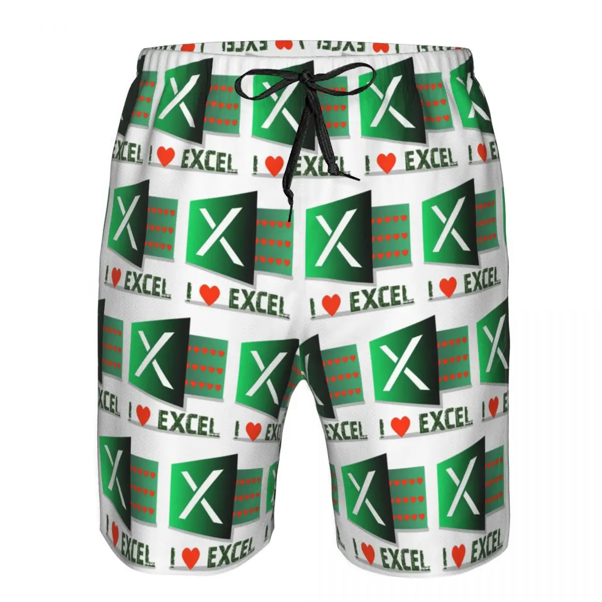 I Love Excel Trunks Beach Board Shorts Casual Quick Dry Swimming Summer Men Pants