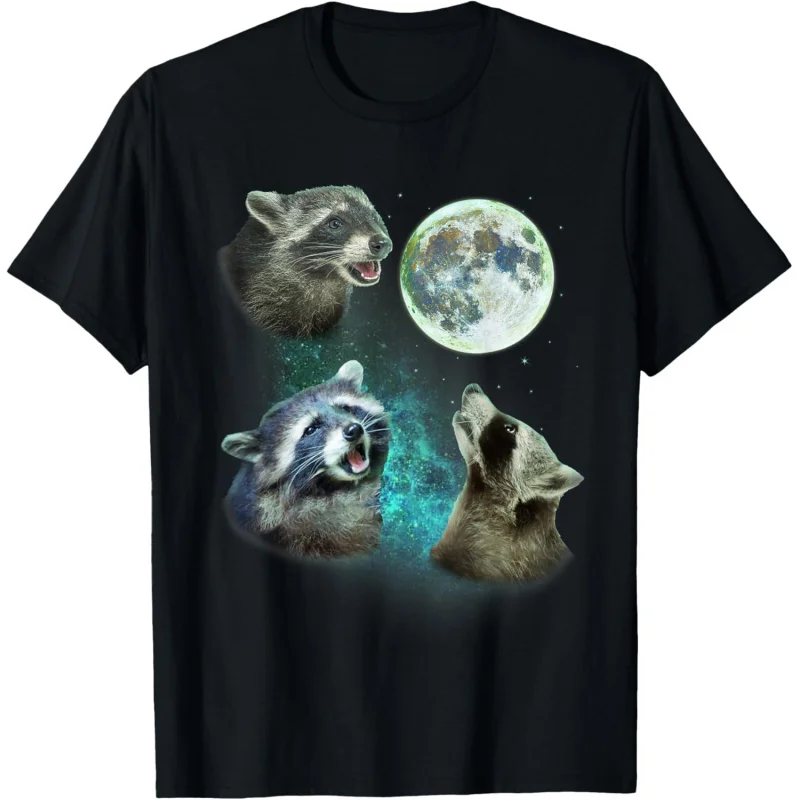 

Three Racoons Howl At Moon 3 Wolfs - Funny Wolves Parody T-Shirt