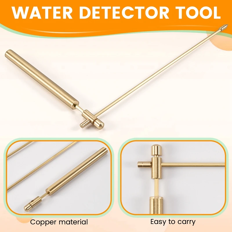1Pair Copper Dragon Seeking Dowsing Rod Outdoor Energy Water Witching Adjustable Detector Professional Detachable Tool