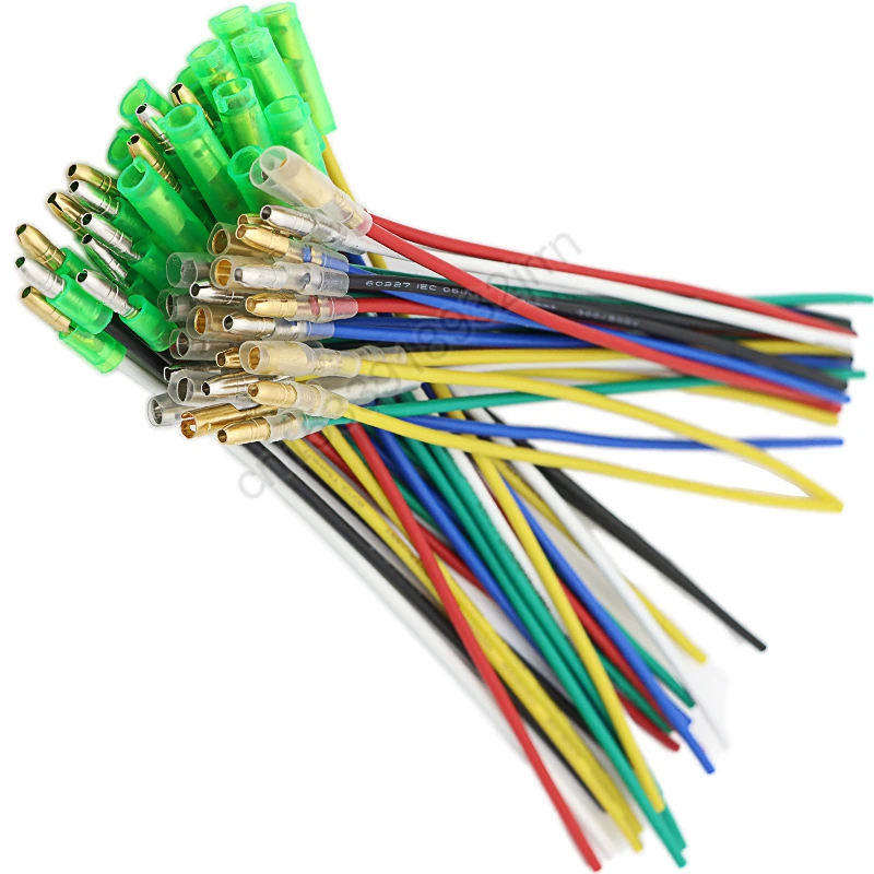 10Pcs 4.0mm Female and Male Bullet Terminals Connector Gold Brass/Silver Wire Connector with 16cm Wire and Insulating Sleeves