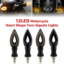 Motorcycle 12 LED Turn Signals Light Amber Blade Lamp Short Turn Signal Lights Amber Blinkers Flashers 12V Moto Indicator Lamps
