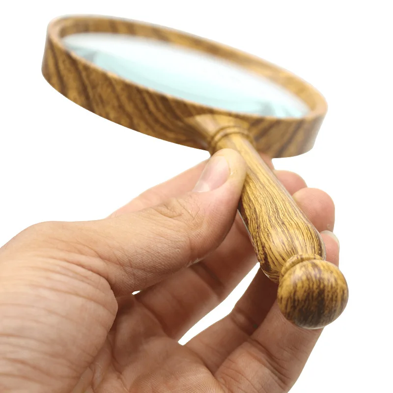 Magnifying Glass Does Not Harm The Eyes, 10X High Magnification, High-Definition, Retro Wood Grain, Elderly People At Home