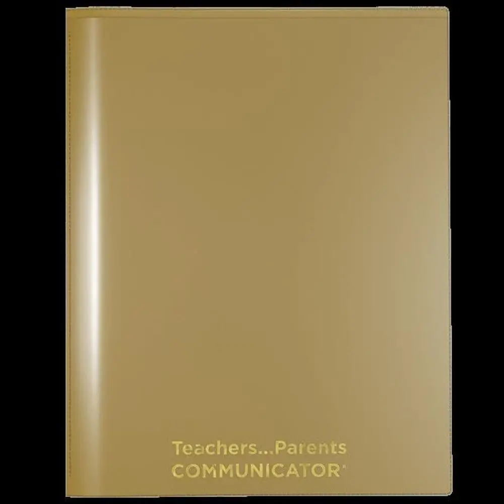 

Patented Tear-Resistant Plastic Folders with 2 Pockets, 2 Sleeves, Letter Size, 24 Pack, Metallic Gold, Parent-Teacher Communica