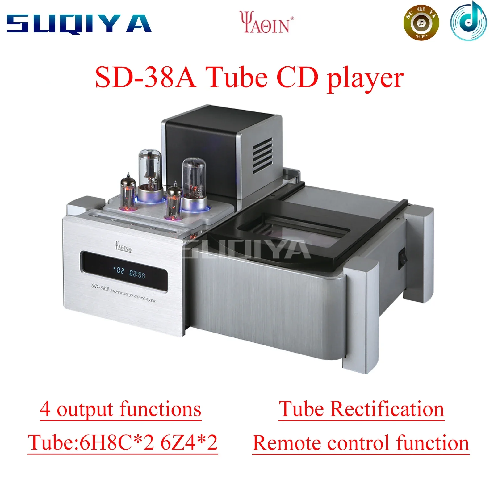 SUQIYA-Yaqin SD-38A Tube CD Amplifier Player Fever HiFi Vacuum Tube Machine Amplifier Home Audio