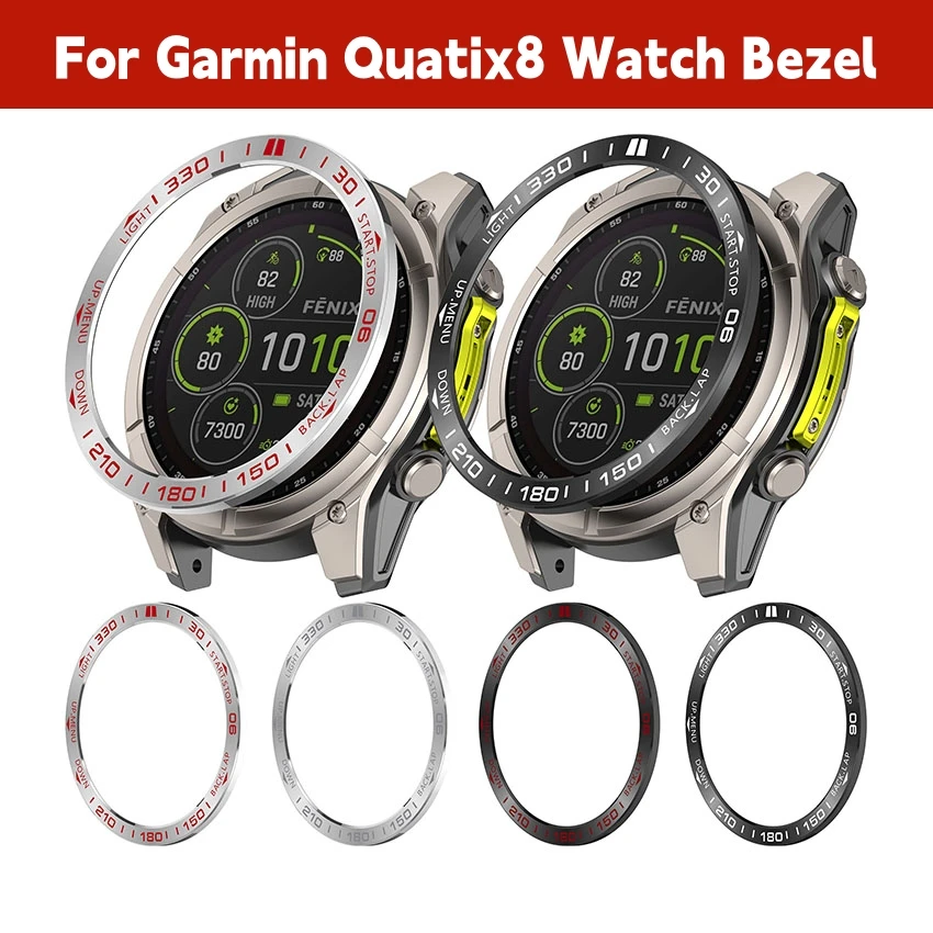 ​   Garmin Quatix8 レーシングスチールベゼル (47MM /51MM) 時計アクセサリー用交換用時計ベゼル