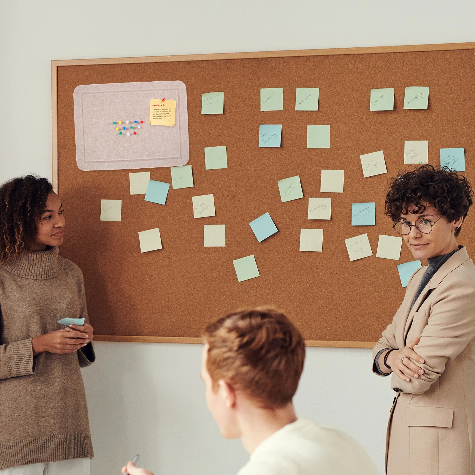 

Stylish Felt Bulletin Board for Walls Functional Message Board Home Office Decor Pinboard Calendar Mail Organizer Modern Wall