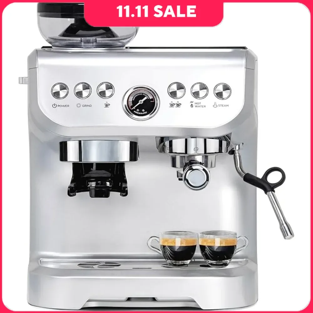 Espresso Machines, Combo Cappuccino Machine, Built-In Bean Grinder, Manual Micro-foam Milk Texture, Coffee Machines