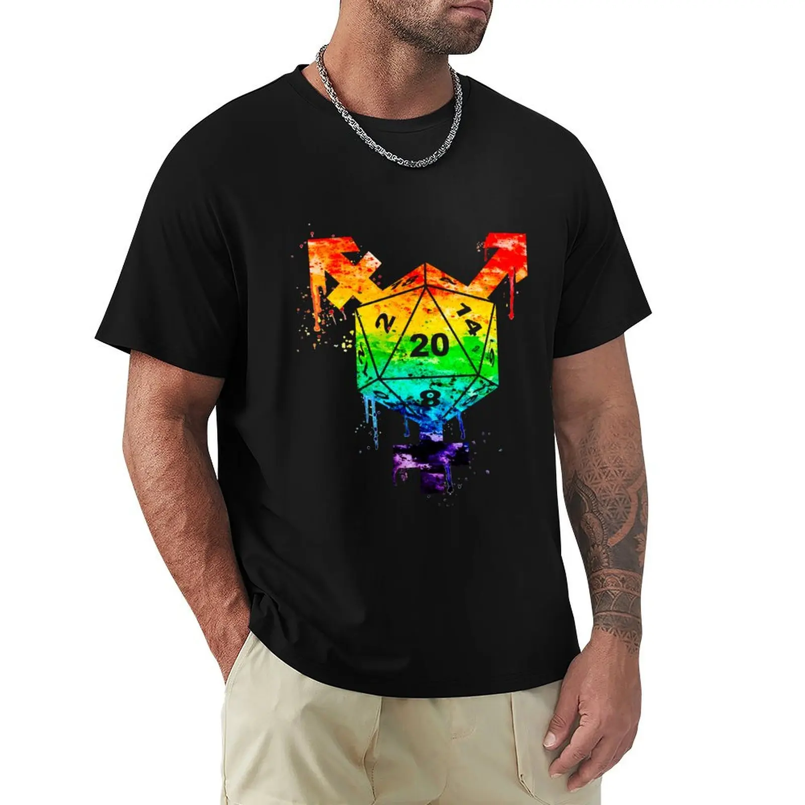 

Rainbow D20 LGBT Symbol T-Shirt tshirts personalised summer top tops fruit of the loom mens t shirts