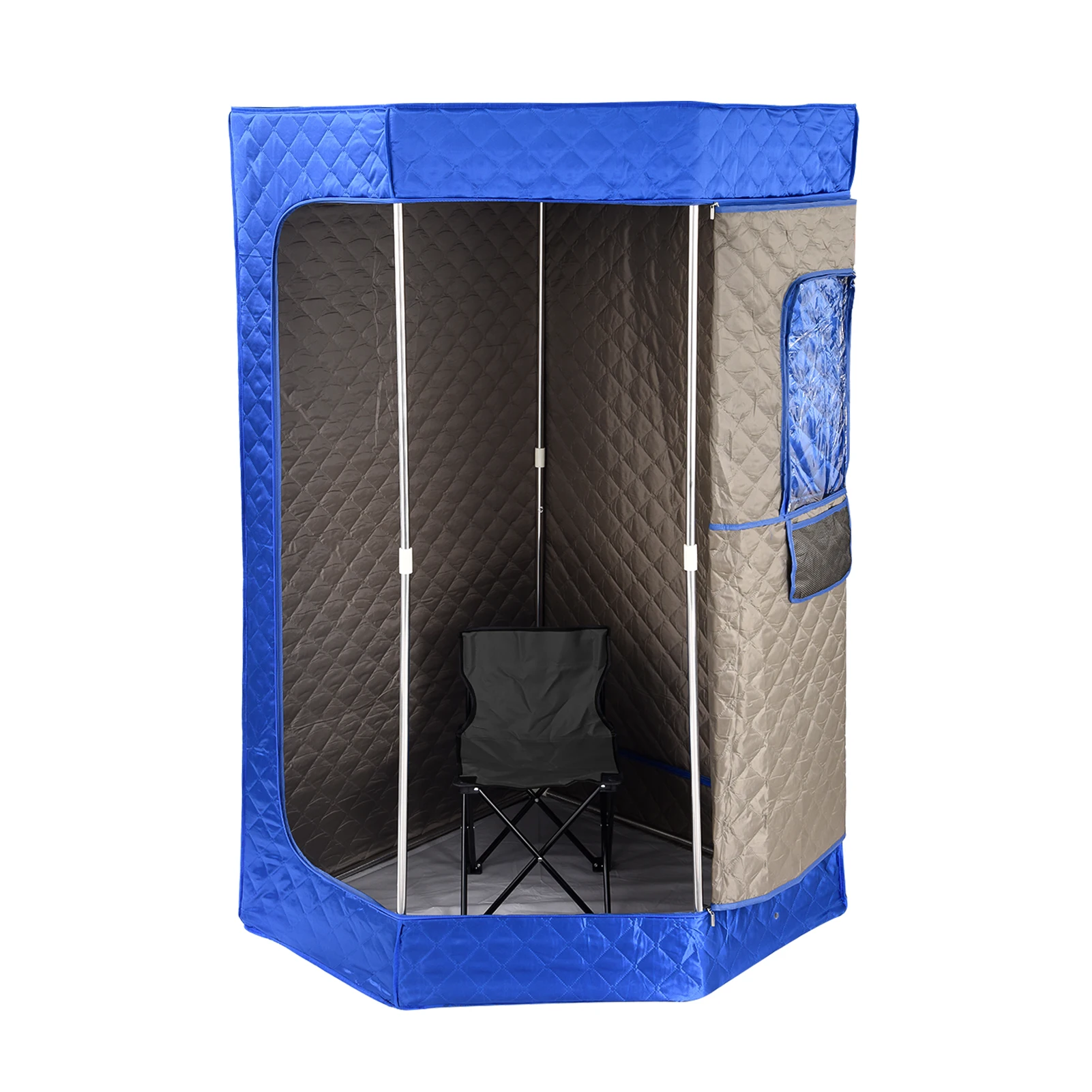 Pentagon Sauna Tent, Personal Indoor Steam Sauna Room for Relaxation with 3L 1200W Steamer and Folding Chair