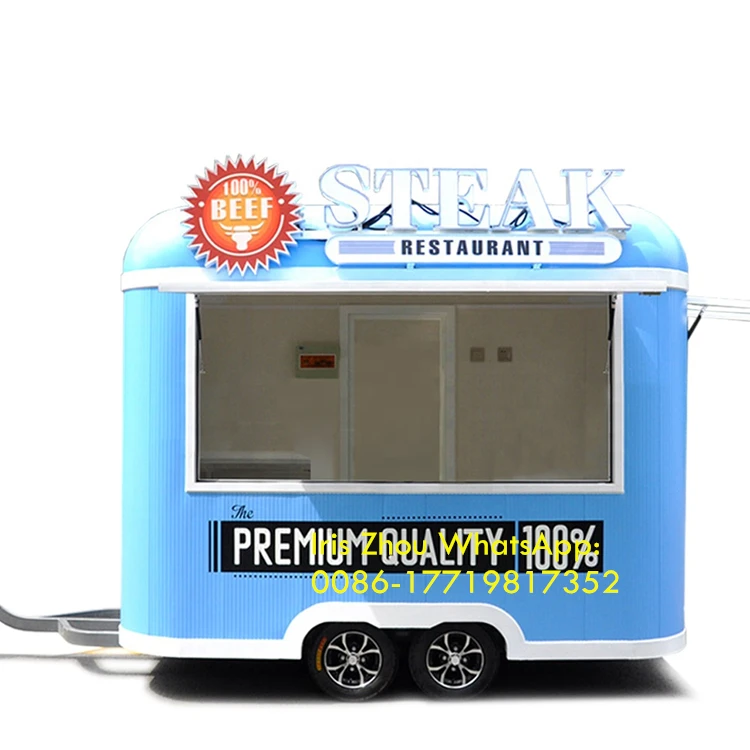 Carrello per alimenti mobile per rimorchio per fast food per camion di ristorazione per barbecue per gelato in vendita in Europa