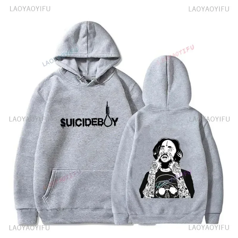 Vintage Suicideboy Printing Hooded SweatShirt Unisex Harajuku Grey Day Rapper Hip Hop Streetwear Men's Hoodies Pullover Clothes