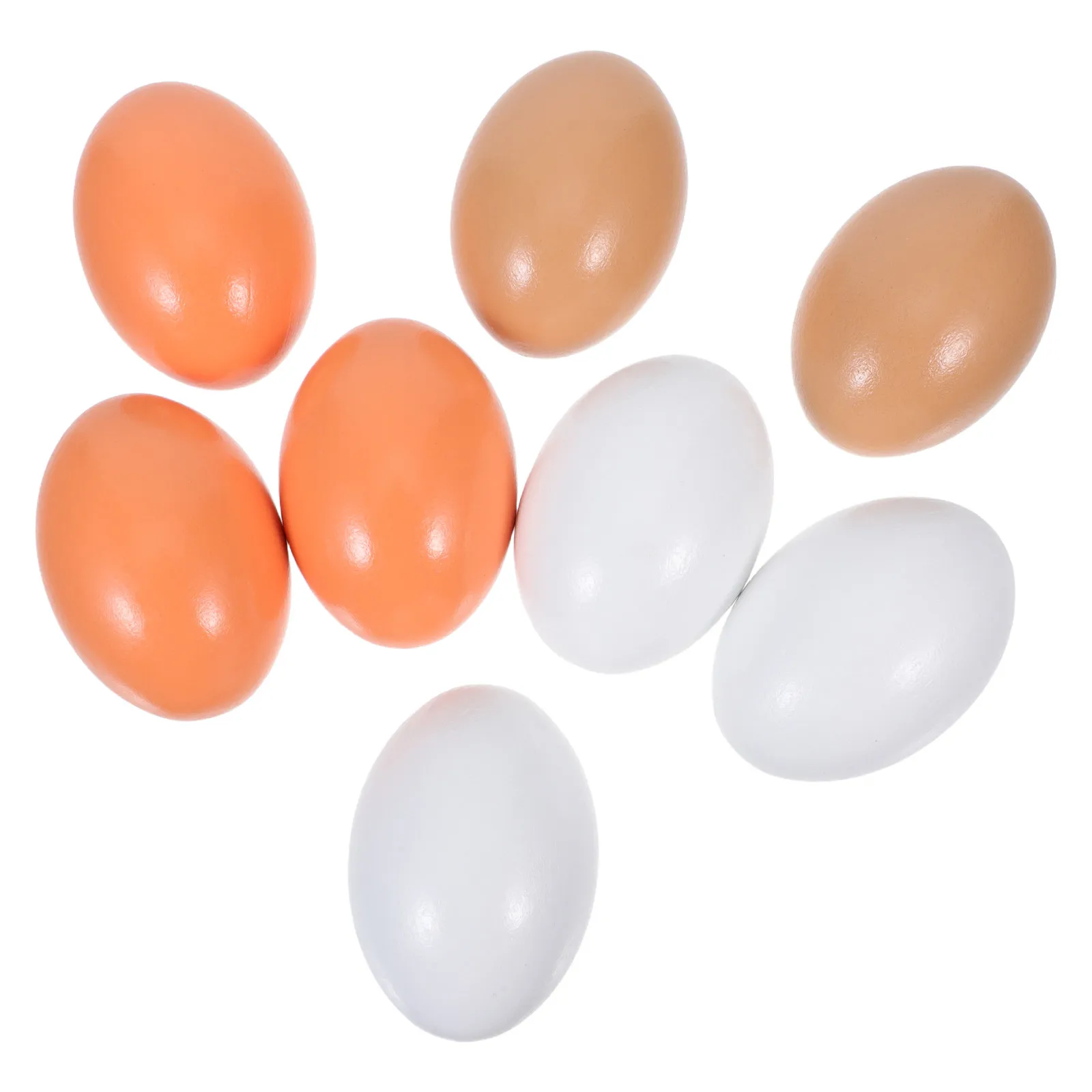 

Набор из 8 деревянных имитационных куриных яиц, гладкие, неокрашенные, для детских игр, декоративные для весеннего празднования в стиле фермерского дома