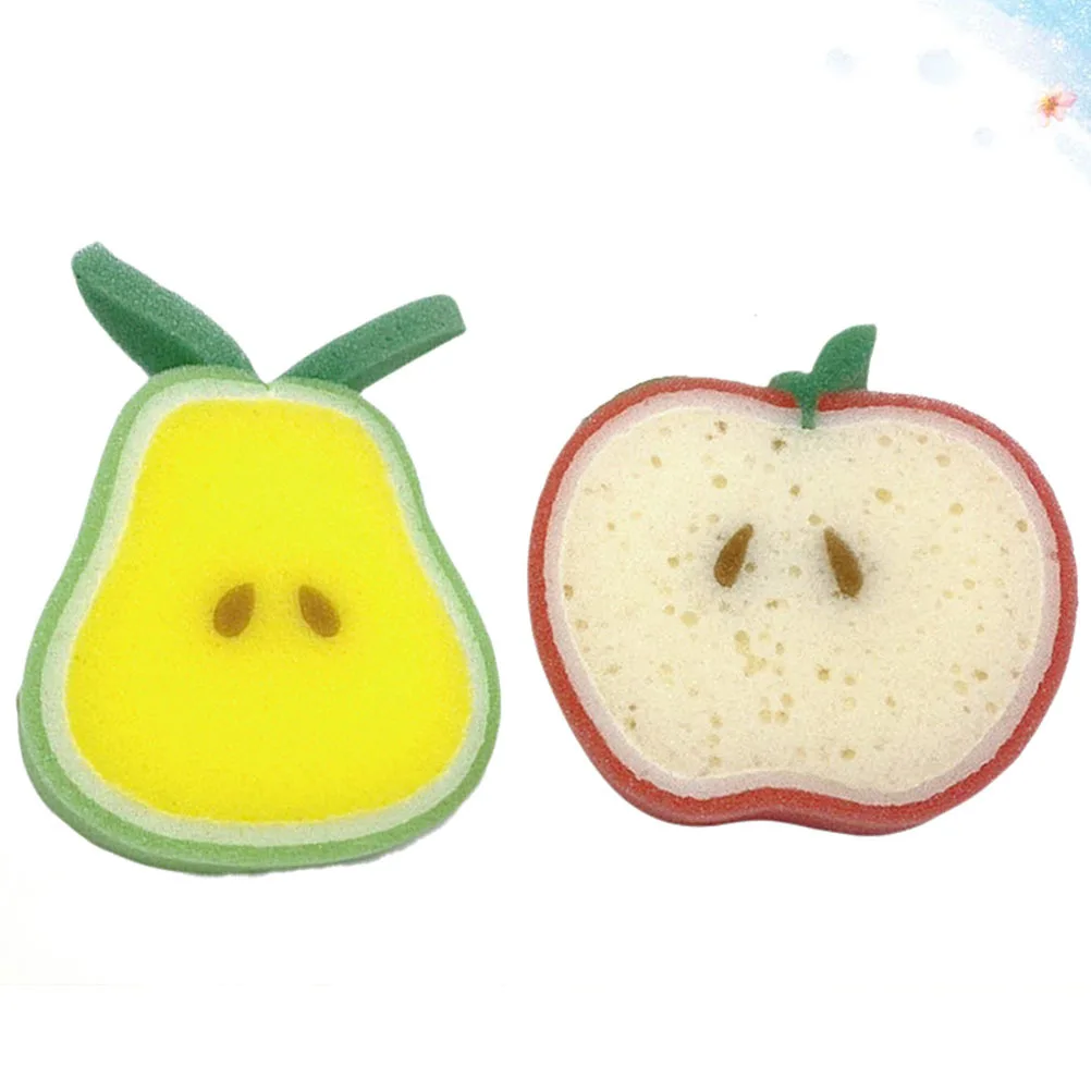 

2pcs Cartoon Shaped Kids Shower Sponge For Baby Body Scrubber Rich Foam Durable Wash Sponge Bath Brush