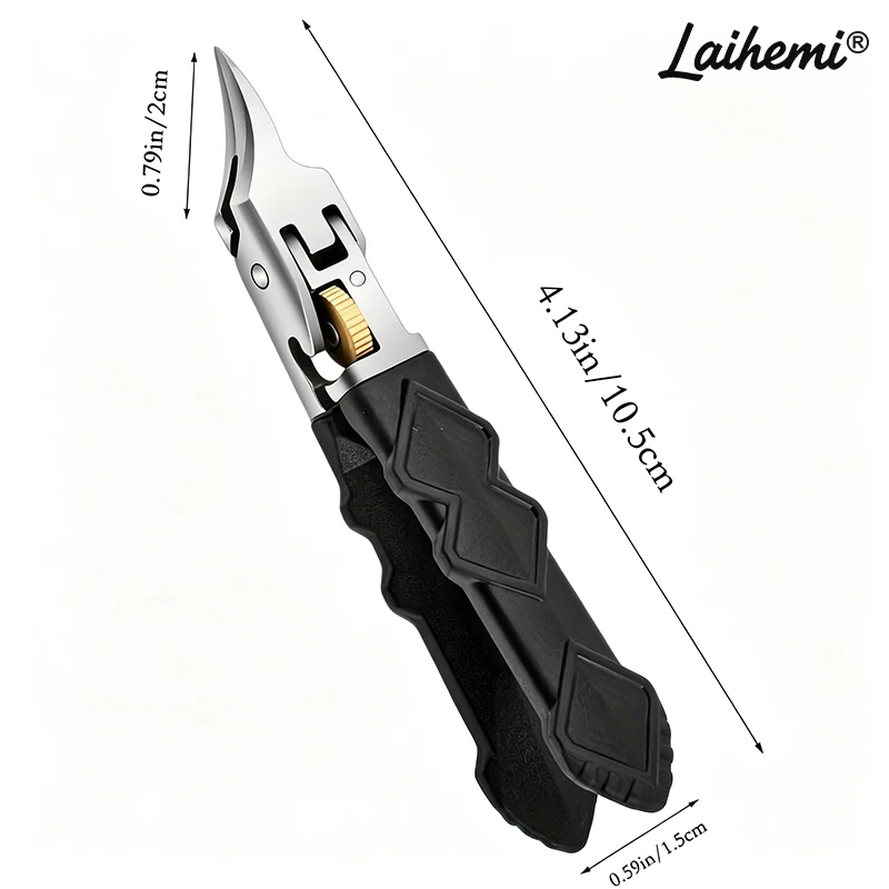 45 ° Gebogene Nagelknipser für eingewachsene Zehennägel, ultrascharfe Edelstahl-Zahnradsperre, ergonomischer Hochleistungs-Nagelknipser für dicke, harte Zehennägel – Detail 2