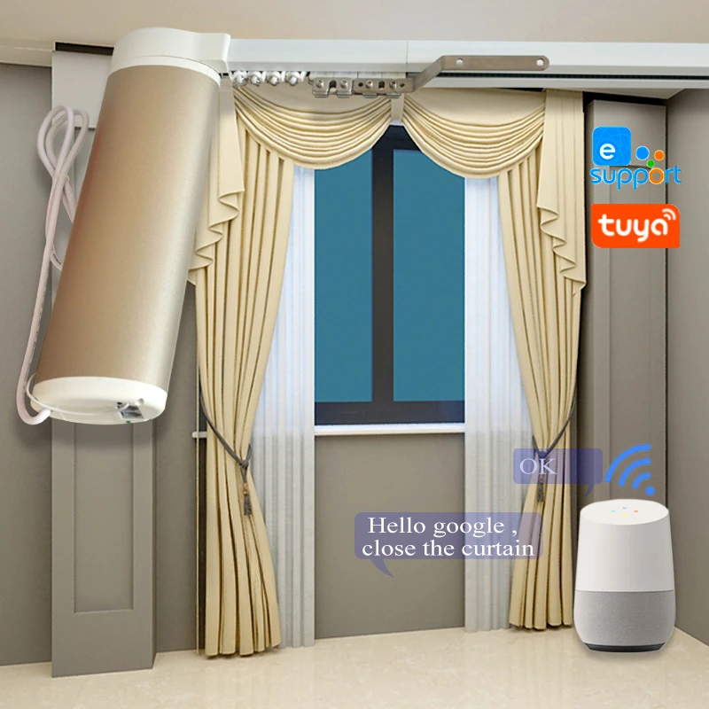 Smart automatic curtain, motorised curtain, remote control curtain Ultra-quiet smart home electric curtain motor kit