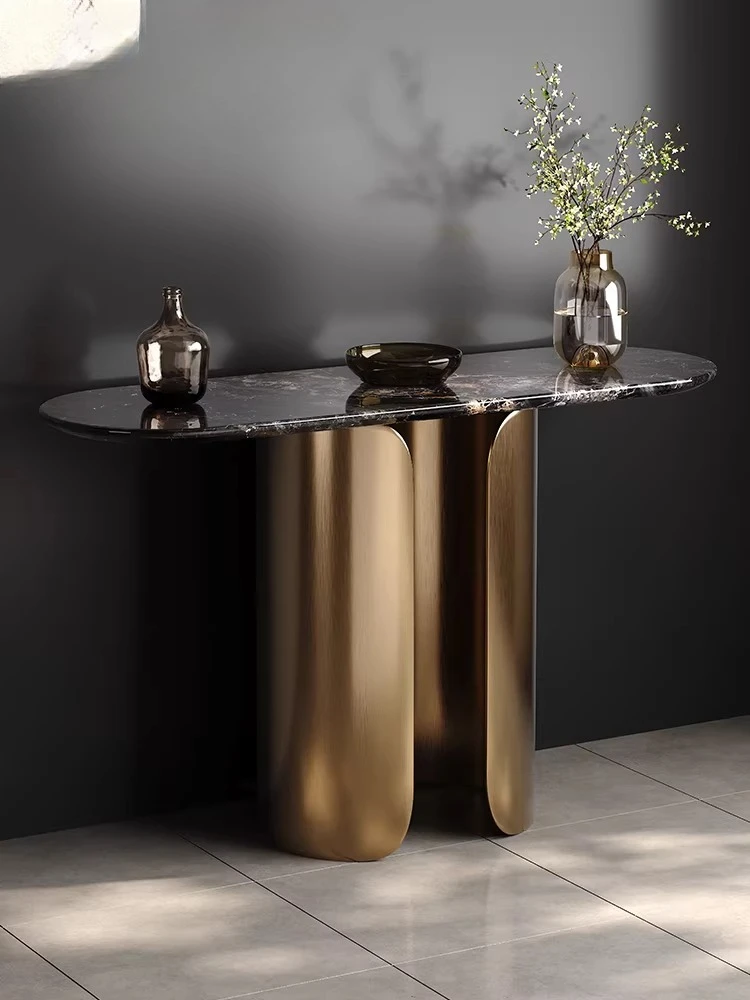 A High-end entrance table light luxury against the wall modern simple aisle ultra-narrow entrance cabinet