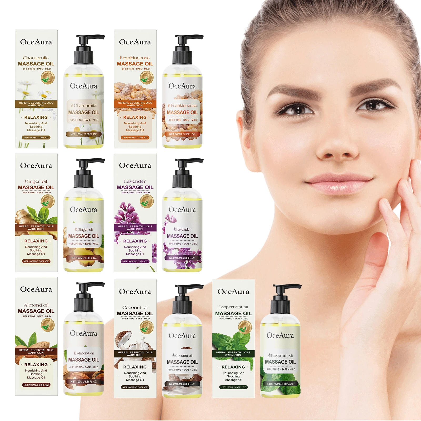 OceAura カモミール ボディ エッセンシャル オイル 水分補給と保湿 ボディ保湿マッサージ エッセンシャル オイル 長期持続用