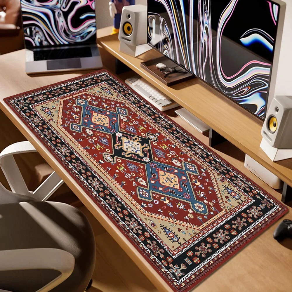 Large Gaming Mouse Pad Vintage Oriental Persian Floral Rug New XXL Non-Slip Rubber Mice Mats for Home Office Game Computer Desk