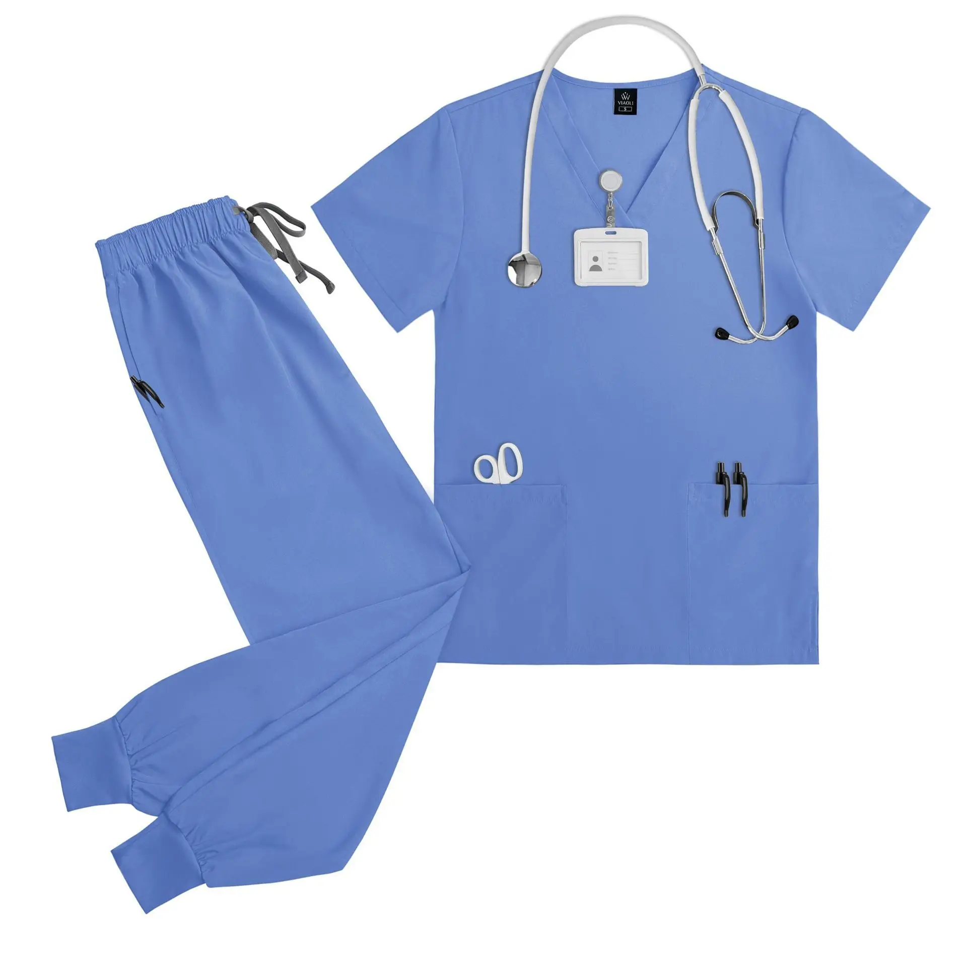 

Surgical Handwashing Children's Nursing Dental Doctor Nurse Uniform Short Sleeve Operating Room Isolation Gown Multi-Color