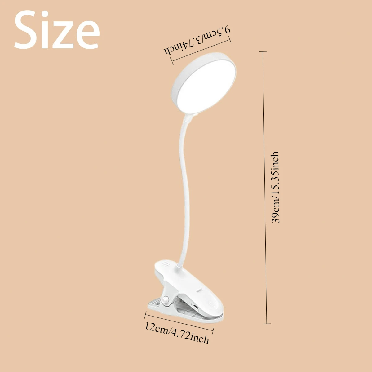 Portable USB Table Lamp Rechargeable Desk Lamp with Clip Bed Reading Night Light LED Touch 3 Modes Dimming Eye Protection Light