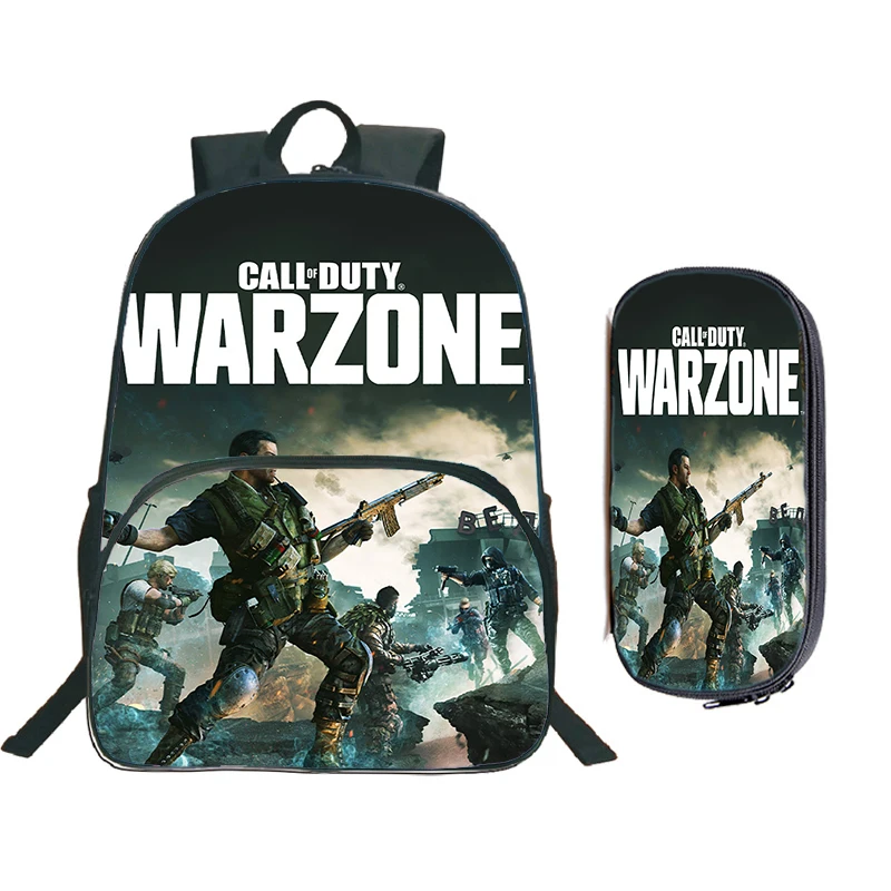 Game Call Of Duty Warzone Backpack With Pencil Bag Large Capacity Schoolbag 2pcs Set Boys Sports Bookbag Waterproof Travel Bag